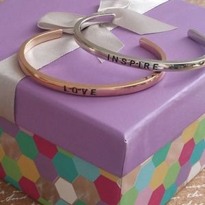 Pair of Inspirational Word 2 Tone Bracelets